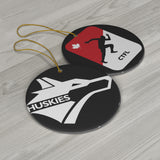 Huskies Ceramic Ornament
